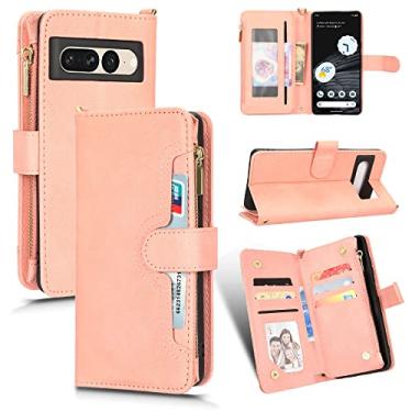 Imagem de Capas de telefone de negócios de moda de luxo Google Pixel 7 7 Pro capa de couro com zíper 6 compartimentos para cartão carteira à prova de choque capa para celular Google Pixel 7 7 Pro (rosa, Google Pixel 7 Pro)