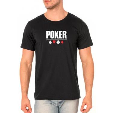 Imagem de Camiseta Masculina Algodão Poker Confortável Macia Casual - Ragor