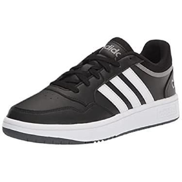 Imagem de Adidas Tênis de basquete feminino Hoops 3.0, Preto/Branco/Cinza Seis, 40