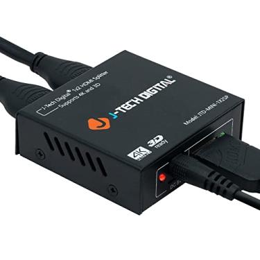 Imagem de Divisor HDMI 4K@60 1 em 2 saídas, divisor alimentado por 1x2 para monitores duplos da J-Tech Digital [JTD-MINI-1X2SP]