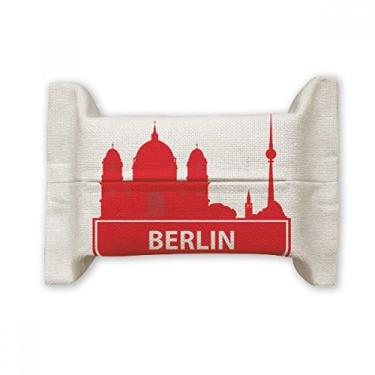 Imagem de Bolsa de linho de algodão com estampa de marco vermelho Berlim Alemanha
