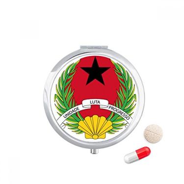 Imagem de Porta-comprimidos com emblema nacional da Guiné-Bissau com compartimento para armazenamento de medicamentos