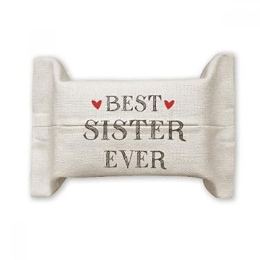 Imagem de Bolsa de linho de algodão com citação Best Sister Ever