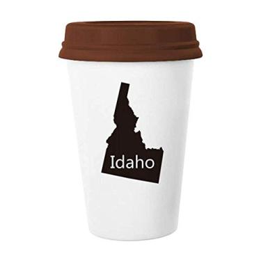 Imagem de Idaho Caneca de vidro de cerâmica com mapa dos Estados Unidos da América