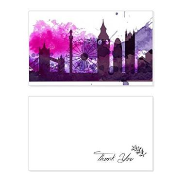 Imagem de Reino Unido, Inglaterra, Londres, Aquarela, Roxo, Cartão de agradecimento, Papel de Aniversário