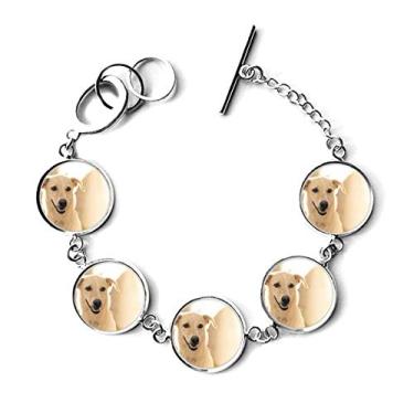 Imagem de Pulseira de cachorro branco sorriso, pingente, pingente, joia