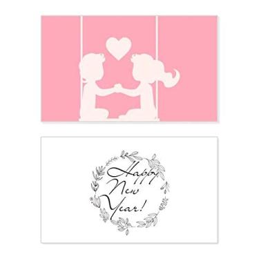 Imagem de Pink Boy and Girl Dia dos Namorados Love New Year Festival Cartão de felicitações Bless Message Present