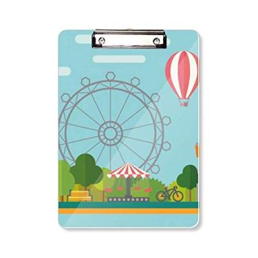 Imagem de Placa de suporte para balão de diversões para parque de diversões, pasta, bloco de notas A4