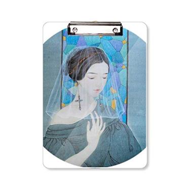 Imagem de Blue Beauty — Prancheta de pintura chinesa com fio branco A4