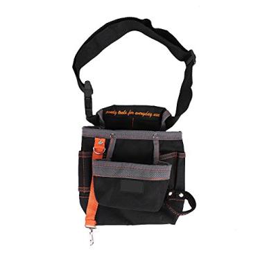 Imagem de Bolsa de cintura, Jadpes 8 bolsos, bolsa de ferramentas ajustável portátil bolsa de eletricista para homens e mulheres (borda preta cinza)