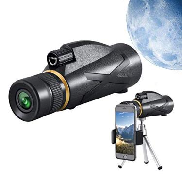 Imagem de Telescópio monocular 10~30 x50, zoom de alta potência HD FMC BAK4 Visão ampla retrátil à prova d'água, com suporte para smartphone e tripé, para observação de pássaros, caminhadas em acampamento