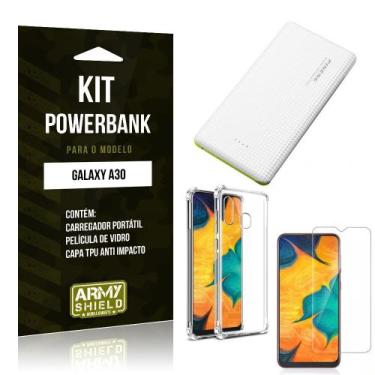 Imagem de Kit Carregador Portátil 10K Tipo C Galaxy A30 Powerbank + Capa Anti Im