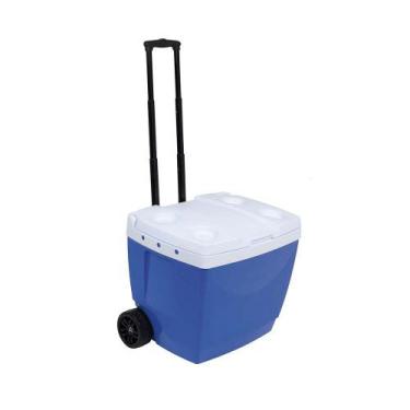 Imagem de Caixa Térmica Cooler Com Rodinhas E Puxador Azul 42 L Mor
