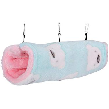 Imagem de 03 Hamster Warm Bed House, Hamster Bed Warm Winter Small Pet Tunnel Cotton Nest Plush Soft Hamster Hanging Channel House Hamster Hamster Hamster (Green Little Bear)(#3)