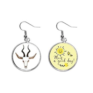 Imagem de Combinação de chifre de osso, gado, orelha, sol, flor, brinco, bijuteria, moda