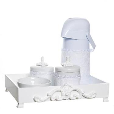 Imagem de Kit Higiene Provence Com 5 Peças E Capa Quarto Bebê Menina Menino - Po