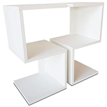 Imagem de Conjunto 2 Mesa De Cabeceira Mesa de Cabeceira Quarto Em S Mdf Branco