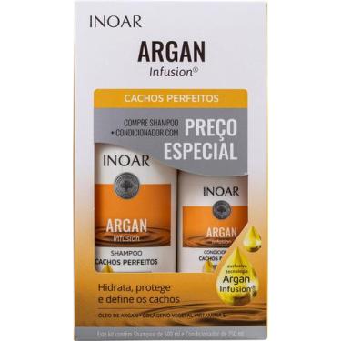Imagem de Kit Inoar Argan Infusion Cachos Perfeitos Shampoo 500ml E Condicionado