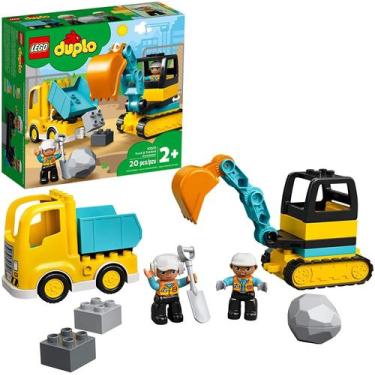 Imagem de Lego Duplo Conjunto De Construção De Caminhão E Escavadeira De Trilho
