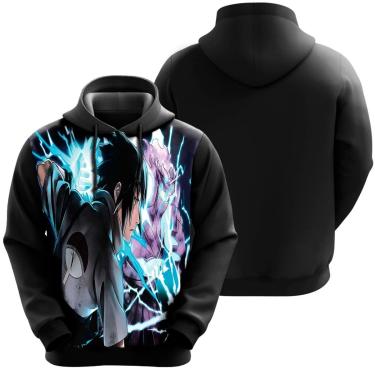 Imagem de Blusa De Moletom Narutoo Shippuden Sasuke Anime Desenho Casaco-Unissex