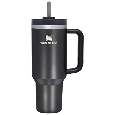 Imagem de Stanley Copo Quencher H2.0 FlowState de aço inoxidável isolado a vácuo com tampa e canudo para água, chá gelado ou café, smoothie e mais, brilho preto, 1,134 g