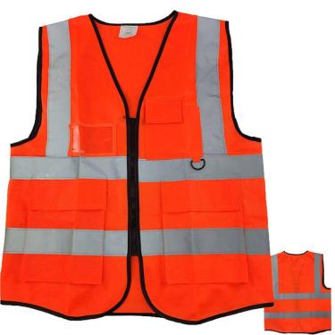 Imagem de Colete Sinalizador Faixa Refletiva Blusao Fluorescente Segurança Trabalho Obra Transito Etsacionamento Constrfuçao Guarda Resistente