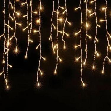 Imagem de Luz de Natal Cascata 400 Leds Warm - Fio Branco 127V 10m