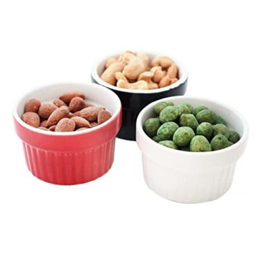 Imagem de Ramequins De Cerâmica 180 ml - 3 Mix Cores - Banco, Preto, vermelho - Day By Day Chef Line