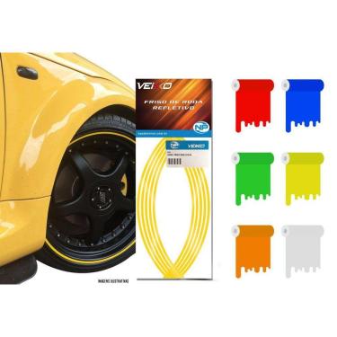 Imagem de Faixa Refletiva De Roda Para Carro Aro 14 15 16 17 18 19 20 21 22 - 5mm