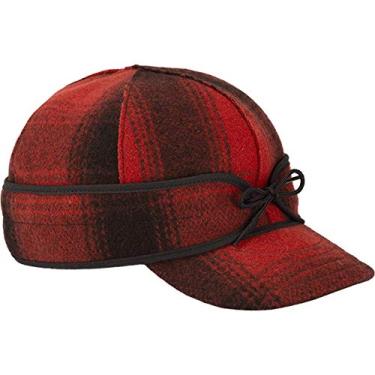Imagem de Boné Stormy Kromer Original Kromer – Chapéu de lã de inverno com aba de ouvido, Red/Black Plaid, 7 3/4