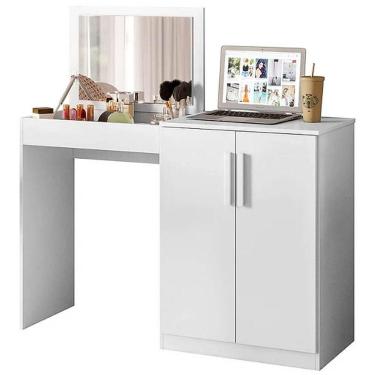Imagem de Penteadeira Multiuso Dimitri Escrivaninha 2 Portas Com Espelho Tigus Cor Branco
