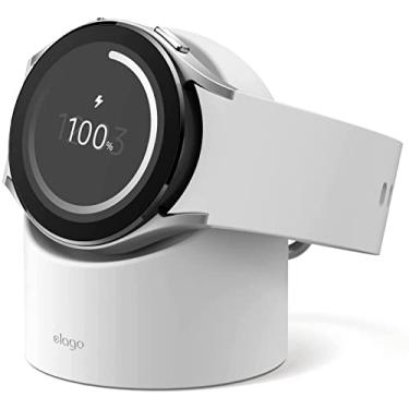 Imagem de elago GW2 compatível com carregador de relógio Samsung para Galaxy Watch 4/4 Classic/3/Active(40~46mm)-[branco] [cabo de carregamento não incluído]