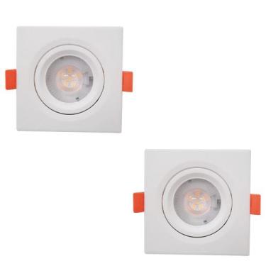 Imagem de Kit 2 Spot Led Embutir 5W Quadrado 6500K Branco Frio Vany*