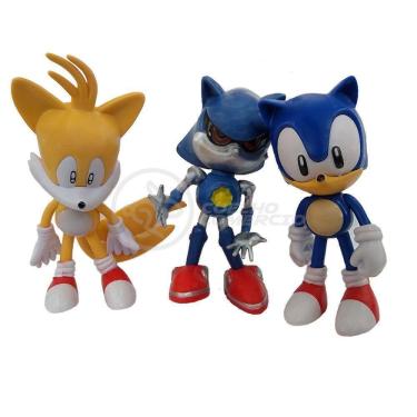 Imagem de Kit 3 Bonecos Metal, Tails, Sonic 16Cm Videogame