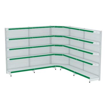 Imagem de Gondola Parede 170 Fit Ate 4 Metros 1 Canto Branco 25b Pe Ve