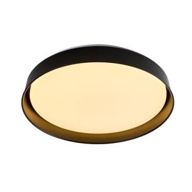 Imagem de Plafon de Sobrepor Redondo Led 41cm Preto 3 Cores Pl2091