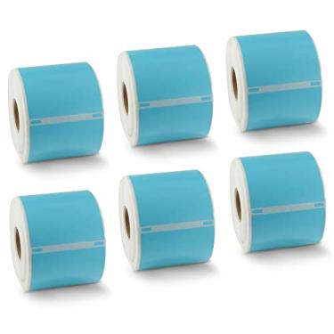 Imagem de BETCKEY - Etiquetas de envio de substituição DYMO 30256 (2-5/40.6 cm x 10.2 cm) - Compatível com impressoras de mesa Rollo, DYMO Labelwriter 450, 4XL e Zebra [6 rolos - 1800 etiquetas, azul claro]