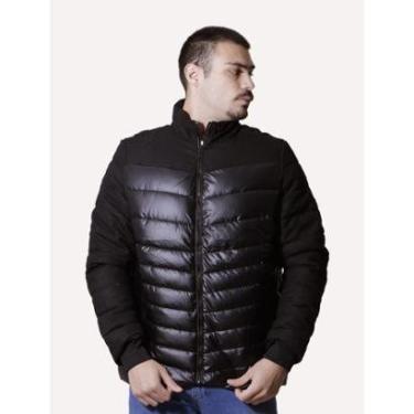 Imagem de Jaqueta Victory Eagle Masculina Metalizada Puffer Recorte Preta-Masculino