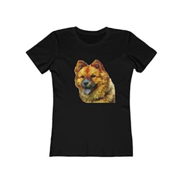 Imagem de Camiseta feminina de algodão torcido Chow 'Chung' da Doggylips, Preto liso, G