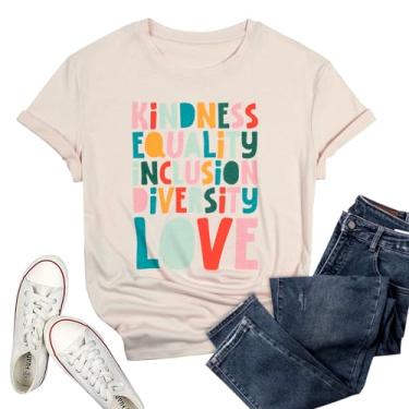 Imagem de Camiseta feminina com estampa de letras Kindness Teacher Life Inspirational Its a Beautiful Day for Learning, Amor, M