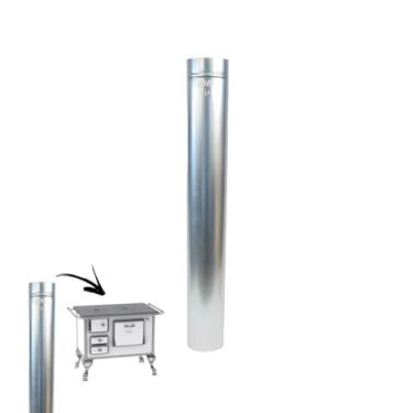 Imagem de Cano 50cm Em Aço Galvanizado 120mm Para Chaminé Fogão à Lenha Lareira - N°3 AMZ