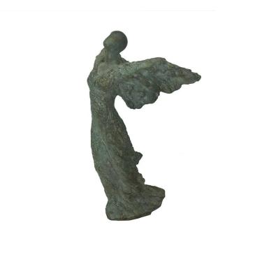 Imagem de Escultura Decorativa Anjo Rústico em Cimento Cinza 33,5cm WB3008 BTC