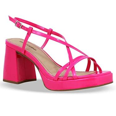 Imagem de Sandália Fem Bottero Salto Bloco Meia-Pata Hot Pink 342602-4 Tamanho:37;Cor:Rosa