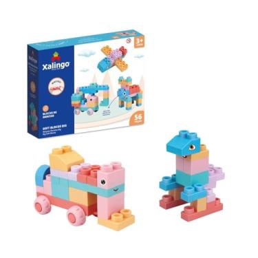 Imagem de Xalingo Blocos de Montar Macio Soft Blocos Big 56 Peças