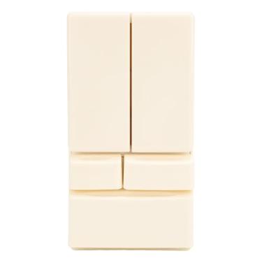 Imagem de Geladeira para Casa de Bonecas Em Miniatura, Brinquedo Realista de Modelo de Porta Dupla para Casa de Boneca, Jogo de Fantasia Com Design Detalhado e Requintado (Bege)