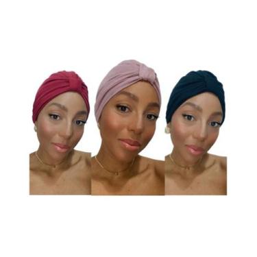 Imagem de Kit 03 Turbante Elegante Luxo Indiano Feminino Moda ou Tratamento Quim