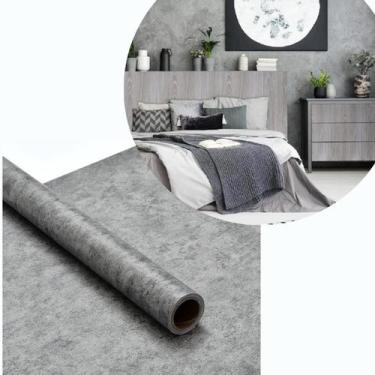 Imagem de Papel de Parede Autocolante Cimento Queimado Adesivo Lavavel 9M - Luat