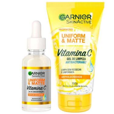 Imagem de Garnier Vitamina C Kit  Sérum Facial Efeito Matte + Gel de Limpeza Fac