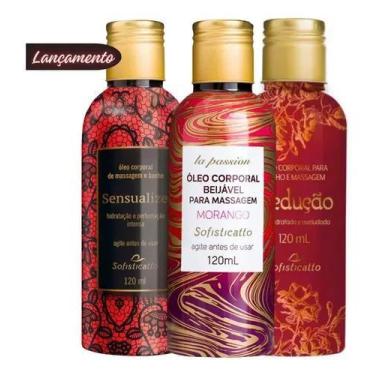 Imagem de Kit 3 Oleo Corporal Para Banho e Massagem Sedução + Óleo Sensualize + 