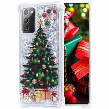 Imagem de FLOCUTE Capa para Galaxy Note 20, capa com glitter para Galaxy Note 20, transparente, brilhante, flutuante, líquido, macio, almofada de TPU (poliuretano termoplástico) luxuosa, moda feminina, capa